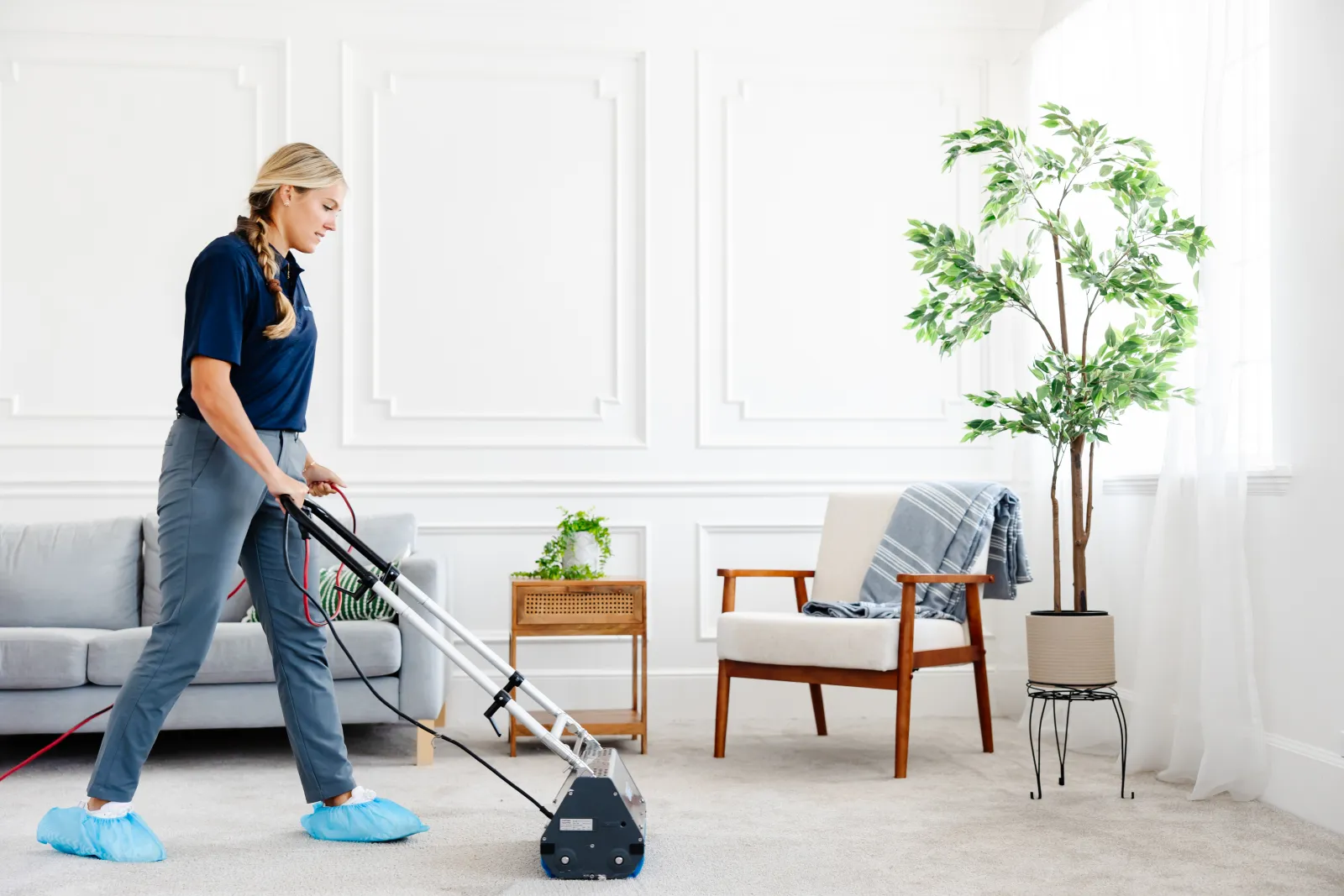 Professional carpet and upholstery cleaning in a New Jersey home before winter