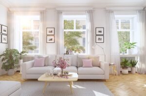 professional cleaning team working inside a modern home in New Jersey