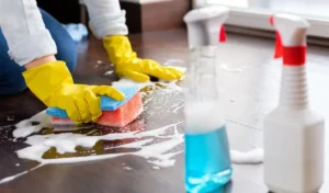 professional cleaner performing deep cleaning in a New Jersey home